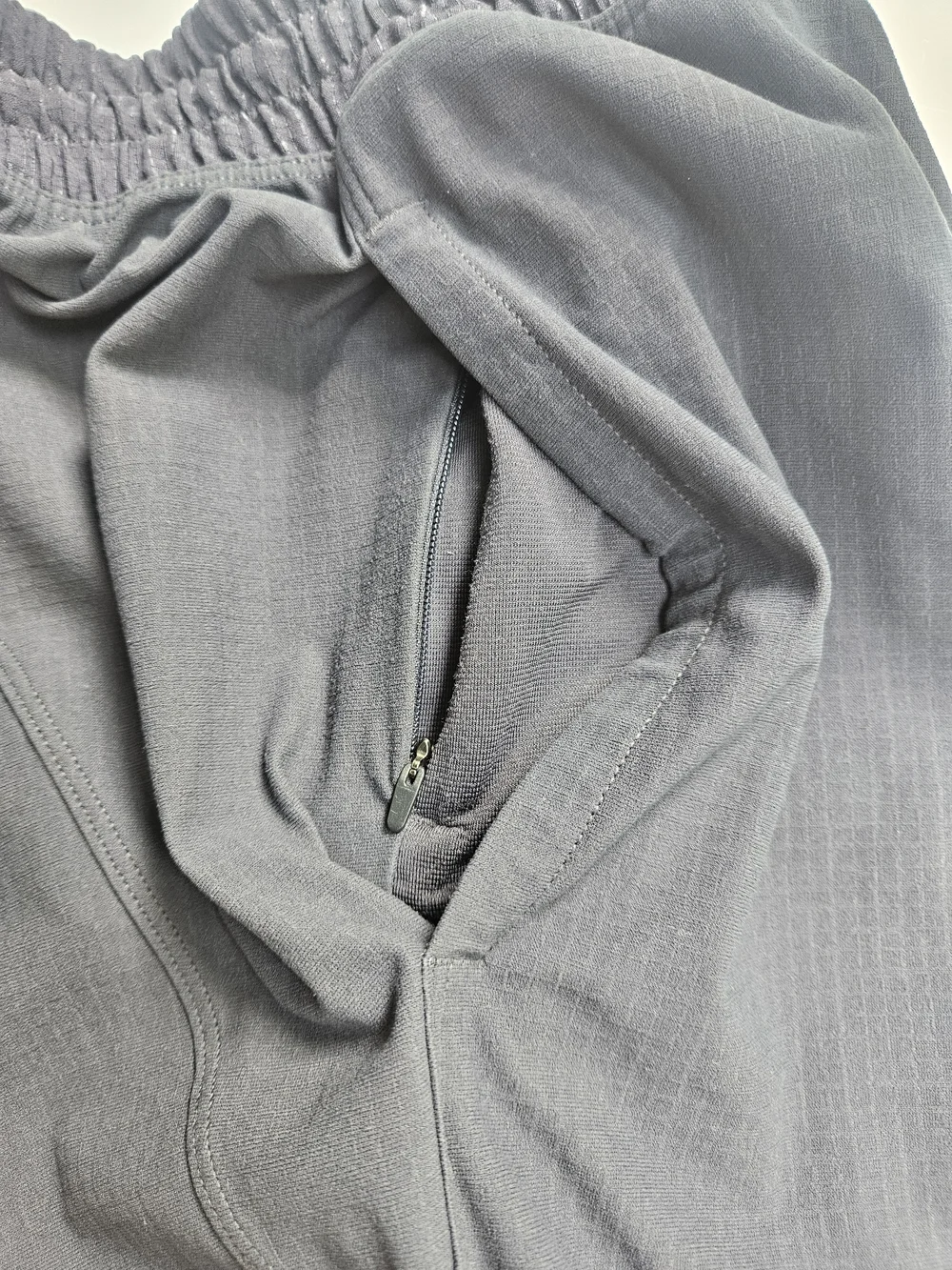 Lululemon Men's Black Textured Athletic Gym Running Shorts Size M Zip Pocket